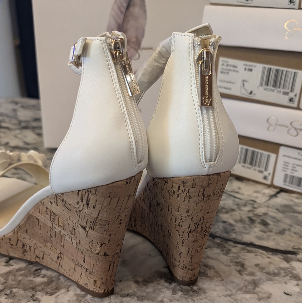 NIB Jessica Simpson Jeffina Leather Wedge Sandal - Picture 6 of 7